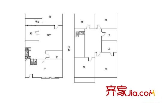 汐岸國(guó)際天汐園戶型圖戶型圖 4室2廳3衛(wèi)1廚