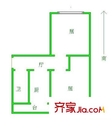 西園西里戶型圖戶型圖 1室1廳1衛(wèi)1廚