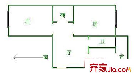 西園西里戶型圖戶型圖 2室1廳1衛(wèi)1廚