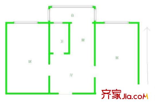 海建里戶(hù)型圖戶(hù)型圖 2室1廳1衛(wèi)1廚