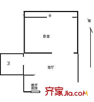 海建里戶型圖戶型圖 1室1廳1衛(wèi)1廚