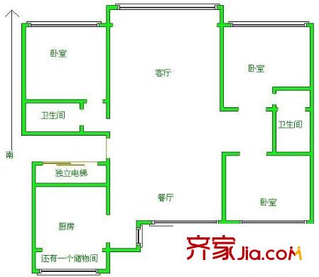 海建里戶型圖戶型圖 3室2廳2衛(wèi)1廚