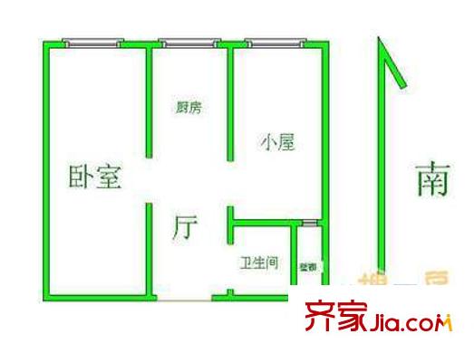 丁字沽十三段戶型圖戶型圖 2室1廳1衛(wèi)1廚