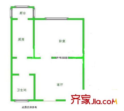 普天里 1室 戶型圖
