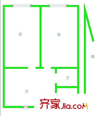 三合里戶型圖戶型圖 2室1廳1衛(wèi)1廚