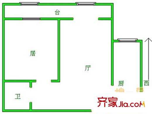 富邦花園戶型圖戶型圖 1室1廳1衛(wèi)1廚