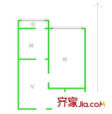 堤北里戶型圖戶型圖 1室1廳1衛(wèi)1廚