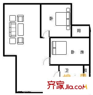 富力津門湖棕櫚花園戶型圖 戶型圖 3室2廳2衛(wèi)1廚
