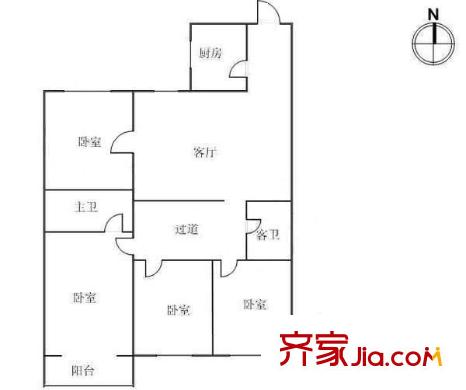 圣德園戶型圖戶型圖 4室1廳2衛(wèi)1廚