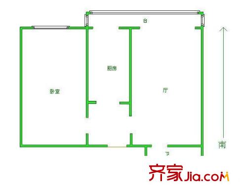圣德園戶型圖戶型圖 1室1廳1衛(wèi)1廚
