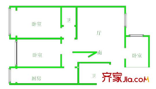 圣德園戶型圖戶型圖 3室1廳2衛(wèi)1廚