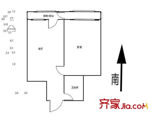 中宇里戶型圖戶型圖 1室1廳1衛(wèi)1廚