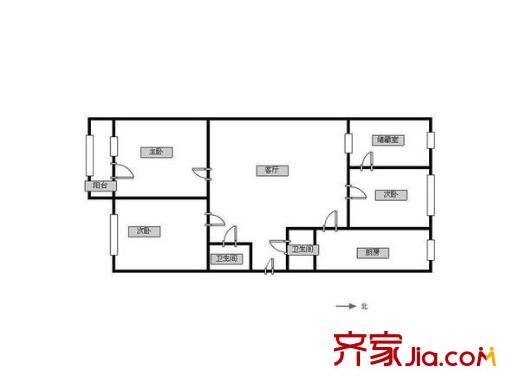 匯園里 3室 戶型圖