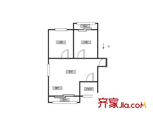 中宇里 2室 戶型圖