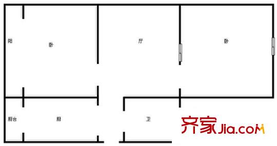 溪波里戶型圖戶型圖 2室1廳1衛(wèi)1廚