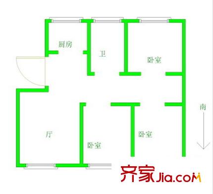 泰達(dá)新天地戶型圖戶型圖 3室2廳2衛(wèi)1廚