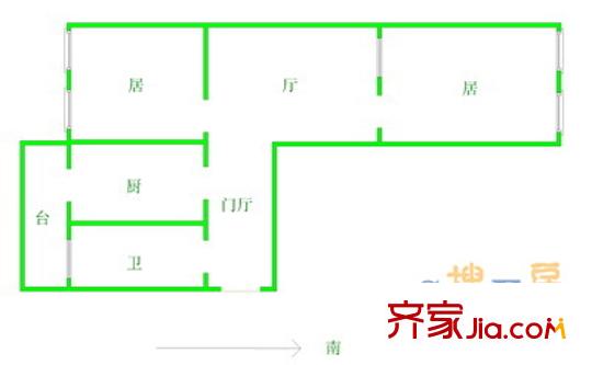 新城大廈戶型圖戶型圖 2室2廳1衛(wèi)1廚