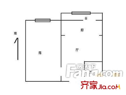 新城大廈戶型圖戶型圖 1室1廳1衛(wèi)1廚