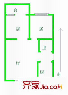 新城大廈戶型圖戶型圖 2室1廳1衛(wèi)1廚