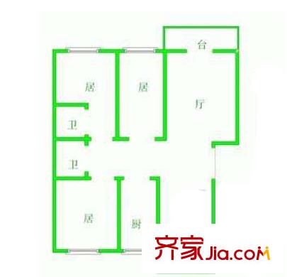 美華大廈戶型圖戶型圖 3室2廳2衛(wèi)1廚