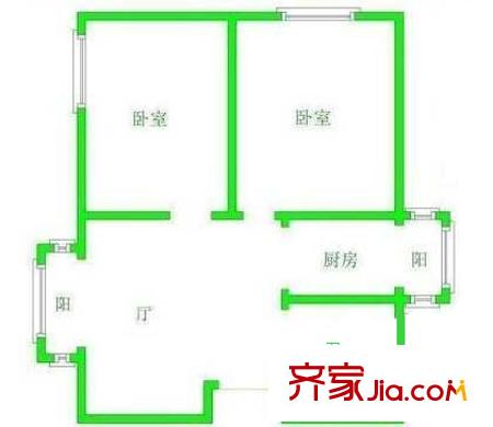 美華大廈戶型圖戶型圖 2室1廳1衛(wèi)1廚