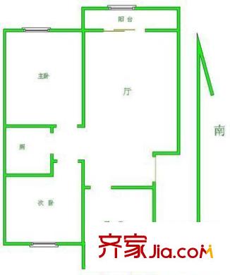 名都公寓戶型圖戶型圖 2室1廳1衛(wèi)1廚
