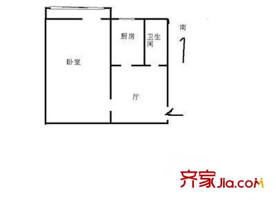 愛國里戶型圖戶型圖 1室1廳1衛(wèi)1廚