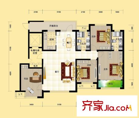 世紀(jì)學(xué)庭106#G戶(hù)型 4室2廳2衛(wèi)1廚