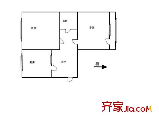 羅江西里戶(hù)型圖戶(hù)型圖 2室1廳1衛(wèi)1廚