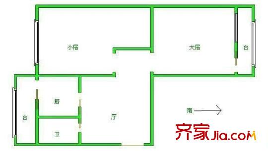 咸陽北里戶型圖 戶型圖 2室1廳1衛(wèi)1廚