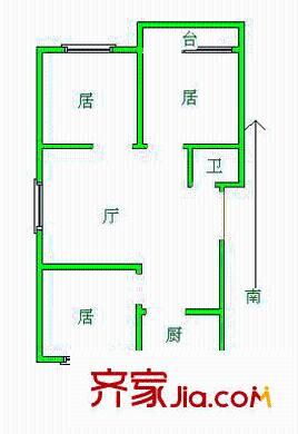 泰達(dá)園戶型圖 戶型圖 2室2廳2衛(wèi)1廚
