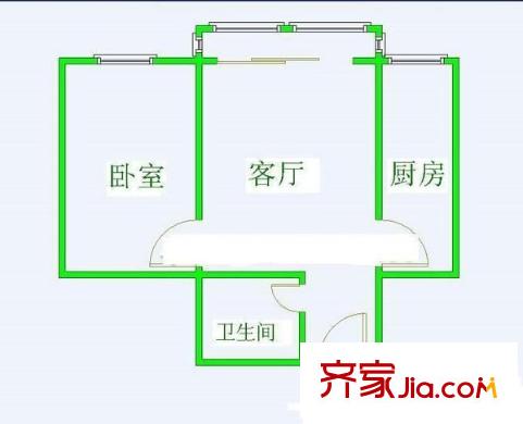 云龍里戶型圖戶型圖 1室1廳1衛(wèi)1廚