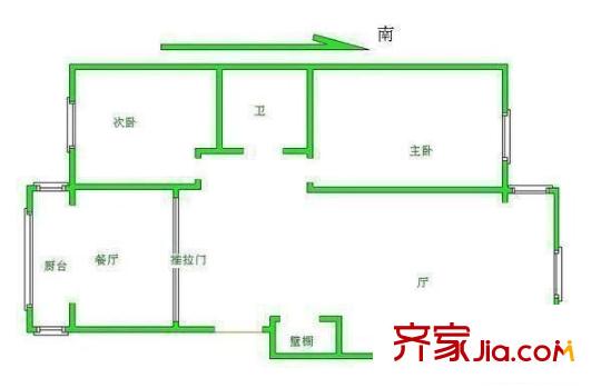 鴻泰公寓戶(hù)型圖戶(hù)型圖 2室2廳1衛(wèi)1廚