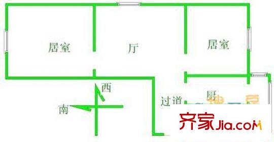 瑞江花園戶型圖戶型圖 2室1廳1衛(wèi)1廚