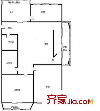 瑞江花園戶型圖戶型圖 3室1廳1衛(wèi)1廚
