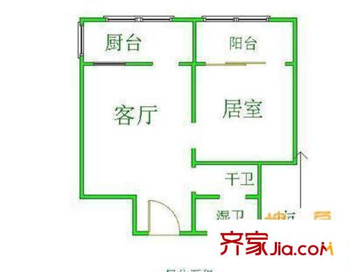 科園公寓戶型圖戶型圖 1室1廳1衛(wèi)1廚