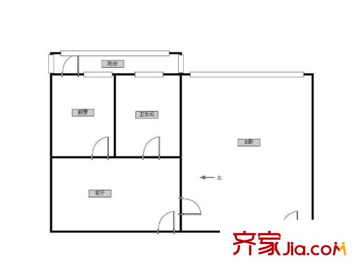 昆璞里 1室 戶型圖