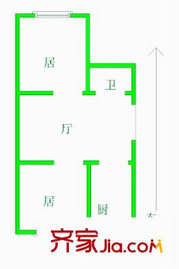 義江里戶型圖戶型圖 2室1廳1衛(wèi)1廚