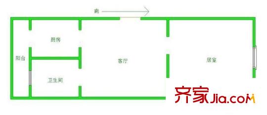 富力津門湖克拉公館戶型圖戶型圖 1室