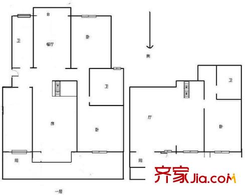 第六田園優(yōu)仕家園戶型圖戶型圖 4室3廳3衛(wèi)1廚