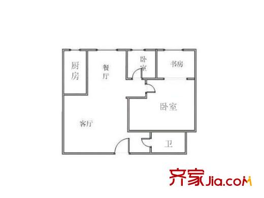 富力津門湖克拉公館 2室 戶型圖
