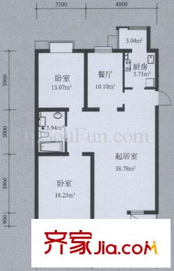 第六大道第博雅園戶型圖戶型圖 2室2廳1衛(wèi)