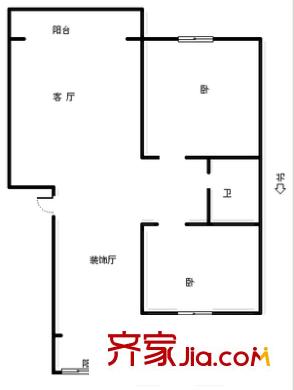 海天馨苑德信園戶型圖戶型圖 2室2廳1衛(wèi)1廚