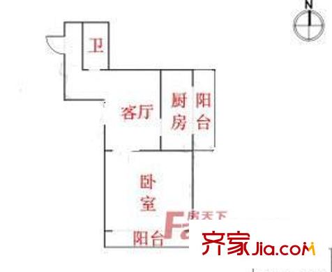 光湖里戶型圖戶型圖 1室1廳1衛(wèi)1廚