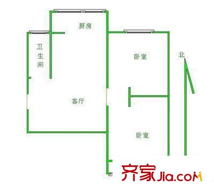 美好里戶型圖戶型圖 2室1廳1衛(wèi)1廚