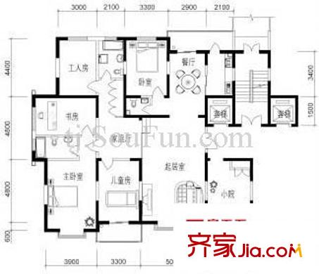 白樓仕嘉戶型圖戶型圖 4室3廳3衛(wèi)