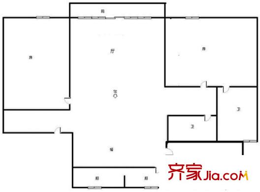 香檳左岸戶型圖戶型圖 3室2廳2衛(wèi)2廚