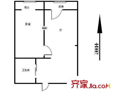 孚泰公寓戶型圖戶型圖 1室1廳1衛(wèi)1廚