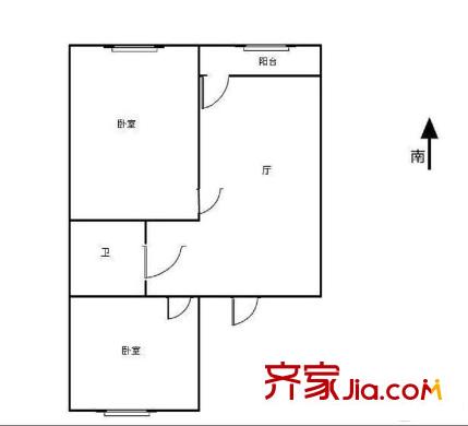 孚泰公寓戶型圖戶型圖 2室1廳1衛(wèi)1廚