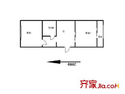 孚泰公寓戶型圖戶型圖 2室1廳1衛(wèi)1廚
